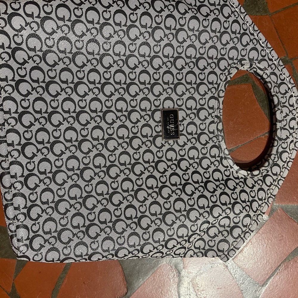 Guess Black and White Patterned Handbag